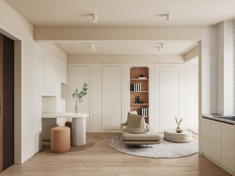  现代公寓客餐厅3d模型 