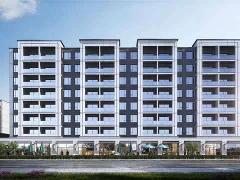  现代住宅楼建筑外观psd 