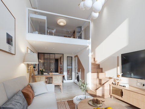  现代loft公寓3d模型 