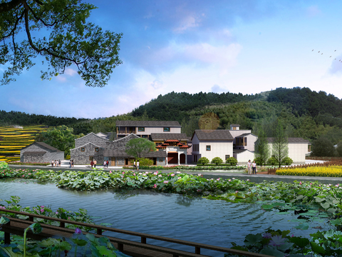  现代湿地园林psd 