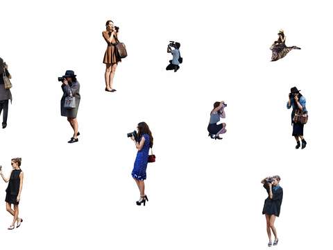  现代拍照女性人物psd 