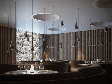  后现代西餐厅3d模型 