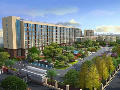  现代办公楼建筑外观psd 