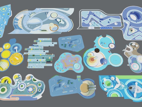  儿童公园 儿童运动场3d模型 