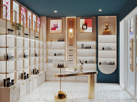  现代化妆品专卖店3d模型 