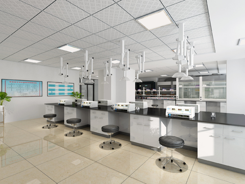  现代化学实验室3d模型 