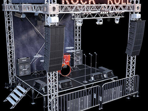  现代演唱会舞台3d模型 