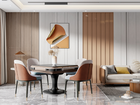  现代棋牌室3d模型 