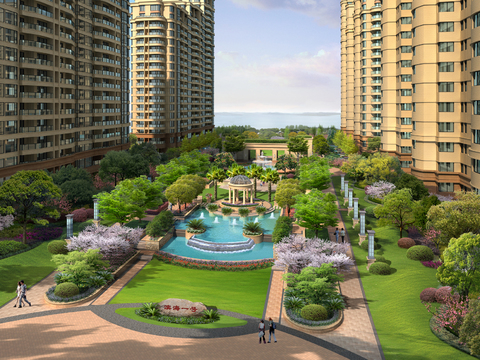  现代公园园林景观psd 