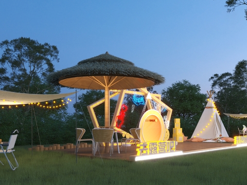  户外露营 营地3d模型 