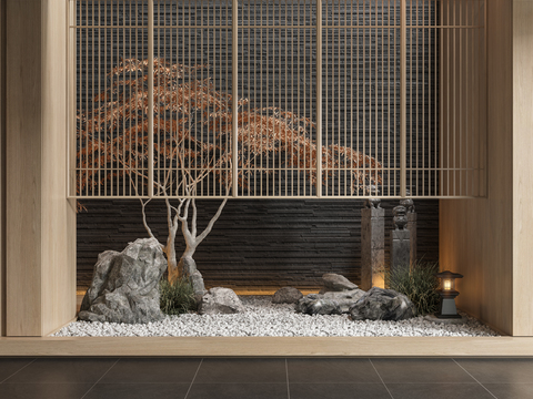  中式园林小品 微地形3d模型 