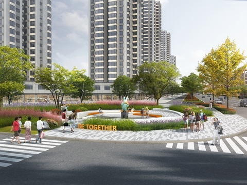  现代公园园林psd 