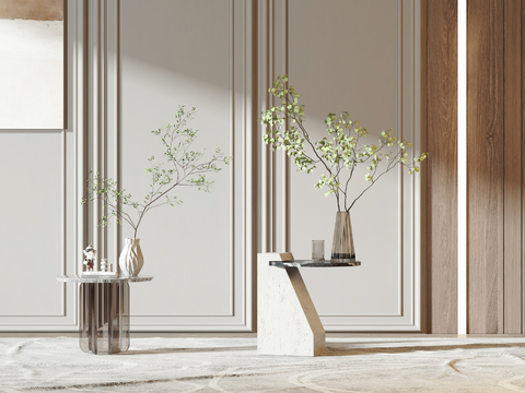 现代边几圆几3d模型