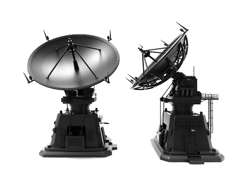  现代雷达信号塔3d模型 