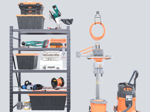  工具箱 电锯 电钻3d模型 