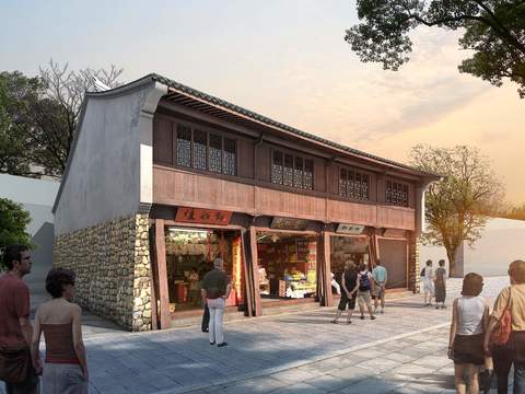  新中式沿街商铺psd 