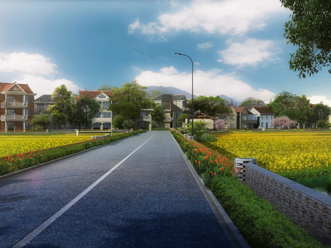  现代道路桥梁景观psd 