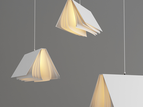  现代书本造型吊灯3d模型 