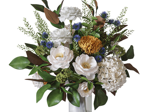 花瓶 花艺 插花 鲜花3d模型