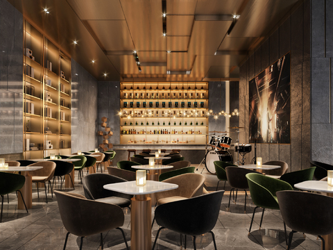  现代酒吧清吧3d模型 