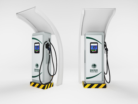  现代汽车充电桩3d模型 