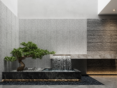  流水景观 水景小品3d模型 