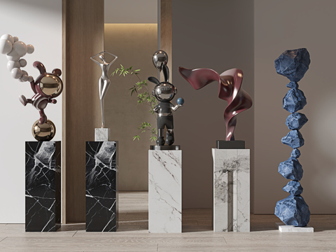  卡通雕塑 抽象雕塑 艺术摆件3d模型 