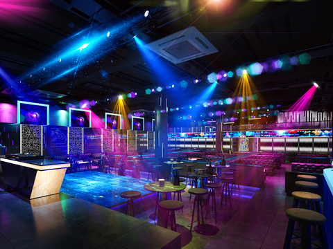  现代酒吧3d模型 