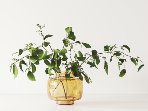  水培绿植 花瓶 水生植物3d模型 