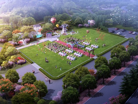  现代户外婚礼景观psd 