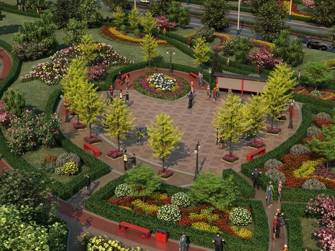  公园景观 园林景观3d模型 