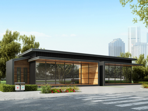  现代城市公厕外观3d模型 