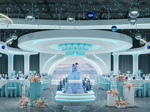  婚宴厅 酒店宴会厅3d模型 