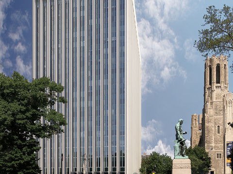  现代高层办公楼外观psd 