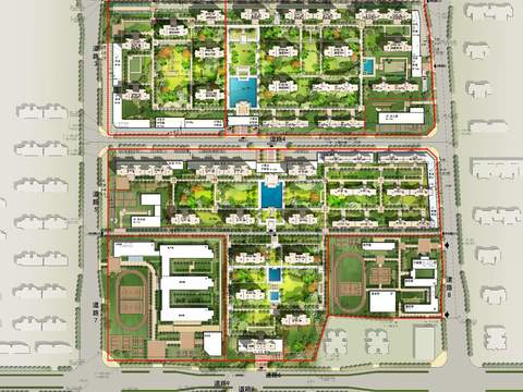  现代园林平面景观图psd 