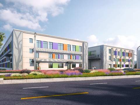  现代办公楼建筑外观景观psd 