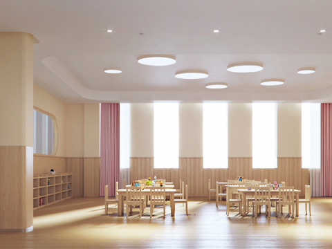  现代幼儿园教室卫生间3d模型 