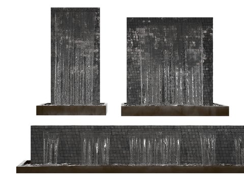  喷泉小品 流水 瀑布3d模型 