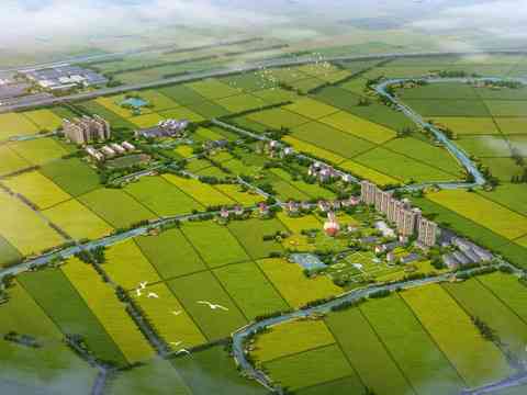  现代园林景观鸟瞰psd 