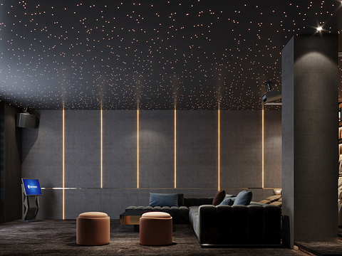  影音室 视听室 家庭影院3d模型 