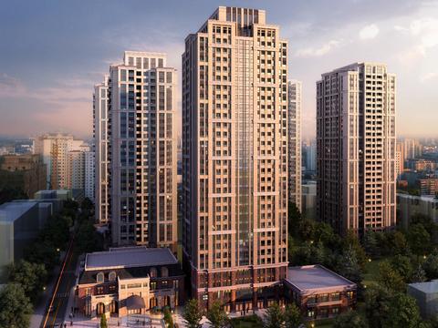  现代住宅楼建筑外观psd 