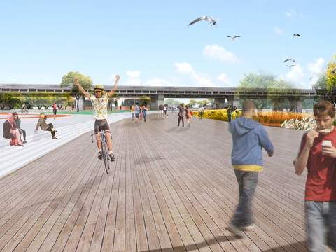  现代公园广场休闲区psd 