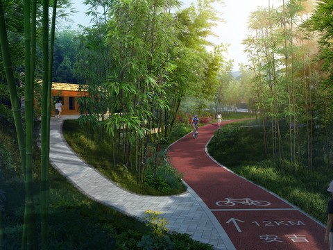  现代森林公园园林psd 