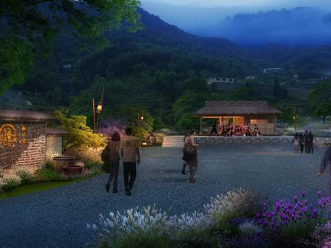  现代生态未来新农村景观psd 