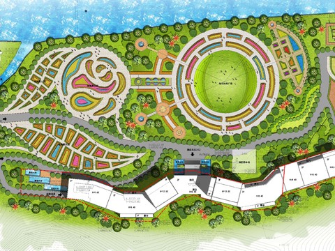  现代园林平面景观图psd 