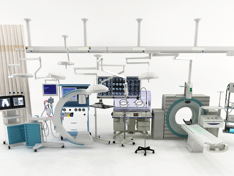  现代医疗器材核磁共振3d模型 