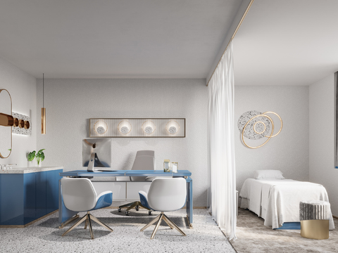  现代医院诊疗室3d模型 