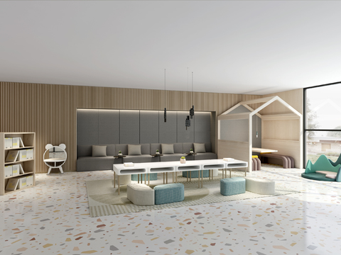  现代幼儿园儿童娱乐区3d模型 