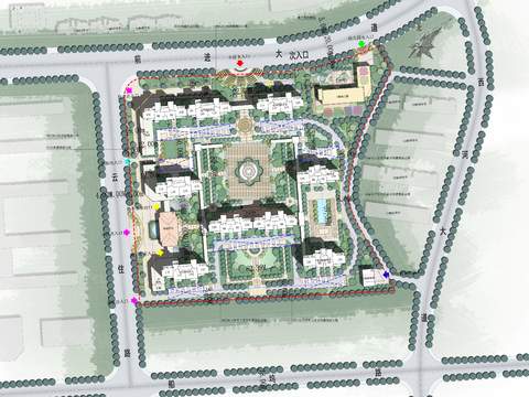  现代园林平面景观图psd 