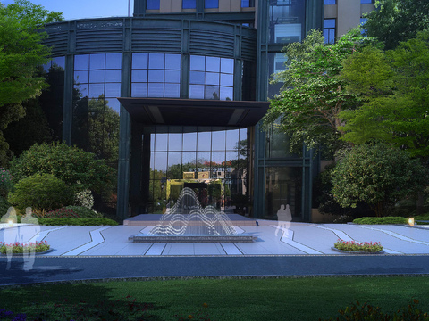  现代小区门面门头外观psd 